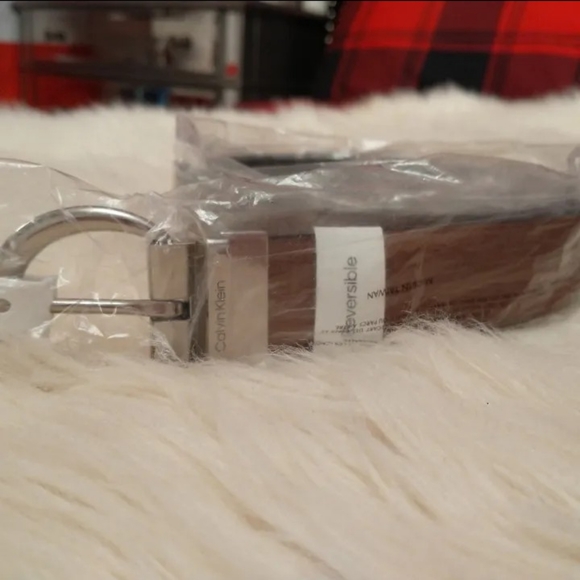 Belt 💯 Leather Calvin Klein Réversible size M - Picture 4 of 4